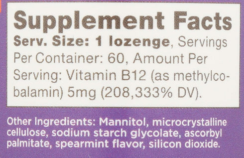 Bulletproof Cool Spearmint Methyl B-12 Lozenges, 60 Count, Supplement for Energy and Nerve Function
