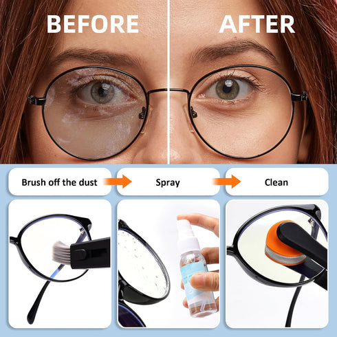 Glasses Cleaning Kit, Anti Fog Wipes for Glasses Lens Cleaner Spray with Microfiber Cloth
