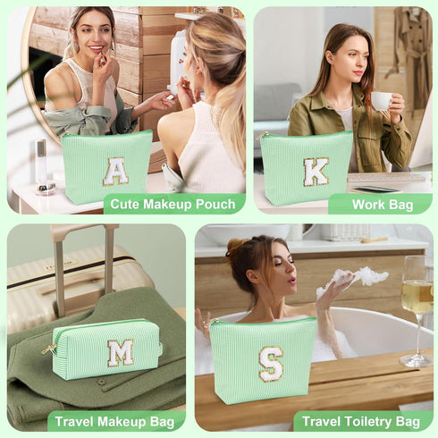 Initial Makeup Bag for Women & Girls - Skin Care for Teens 10-12, Gifts for Women, Graduation & Mothers Day