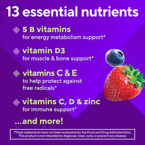 Gummy Immune (1), 90 Count vitafusion Sugar Free Mens Multi Daily Multivitamins, Supports Energy Metabolism, Muscle