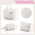 3 Pieces Cotton Quilted Makeup Bag Set, Aesthetic Travel Toiletry Bags, Cute Kawaii Pouch for Women