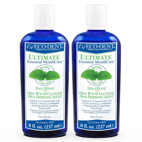 Eco-Dent Alcohol-Free Mouthwash, Mint - 8 Fl Oz, Ultimate Essential MouthCare, Pack of 2