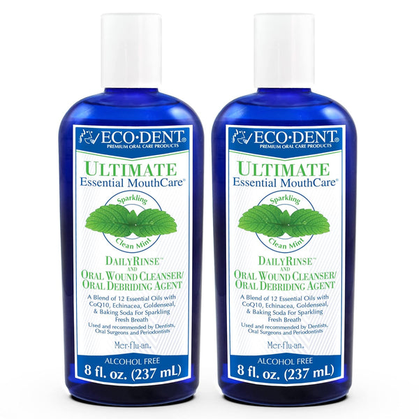 Eco-Dent Alcohol-Free Mouthwash, Mint - 8 Fl Oz, Ultimate Essential MouthCare, Pack of 2