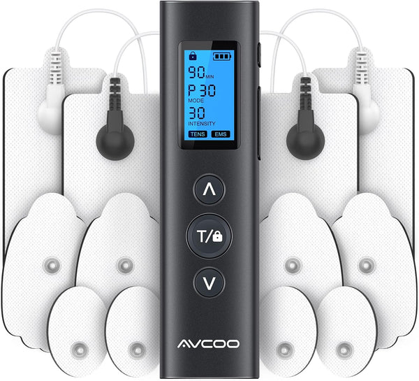 30 Modes TENS EMS Unit - Compact Muscle Stimulator for Pain Relief, Rechargeable & Portable with 30 Intensity Levels