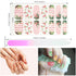 Maitys 168 Pieces Nail Strips, 12 Sheets Summer Full Wrap Nail Polish Stickers with File Manicure Kits for Women DIY