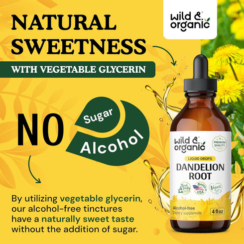 Dandelion Tincture - Alcohol-Free Liver Supplement with Organic Dandelion Root - 4 fl oz for Liver Health