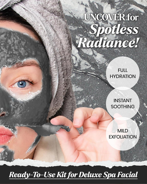 LINDSAY Luxury Magic Modeling Cup Pack | Organic Gel Face Mask Skincare | Hydrating & Deep Pore Cleansing Mask | Modeling Pack Facial Mask | Korean Skin Care Mask (Charcoal, 5.18 Fl. Oz)