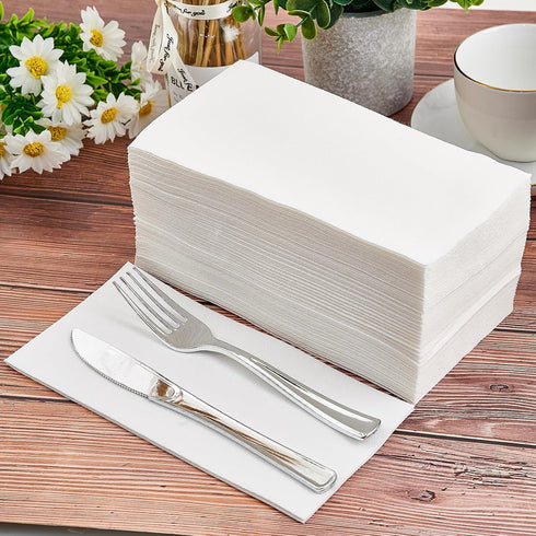 100PACK Disposable Hand Towels for Bathroom, Soft and Absorbent Paper Guest Towels for Kitchen, Parties, Weddings