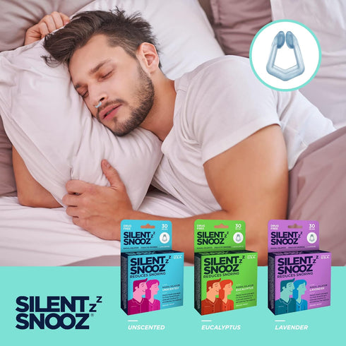 Silent Snooz Nasal Dilator, Anti-Snore Device, Reusable, Eucalyptus Scented, Made in USA