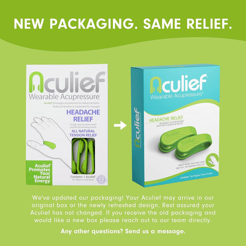 Award Winning Natural Headache Relief Wearable – 2 Pack (X-Small/Kids Green) for Tension and Stress