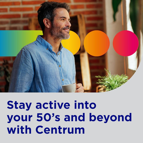 Centrum Minis Silver Multivitamin for Men 50 Plus, Non-GMO Supplement with Vitamin D3, B-Vitamins, Zinc, 280 Ct