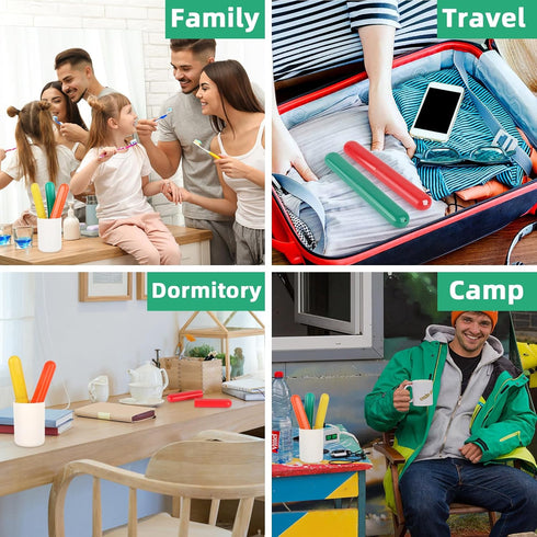 4 Pack Toothbrush Cases, Portable Toothbrush Holder, Plastic Toothbrush Carrier for Traveling, Home