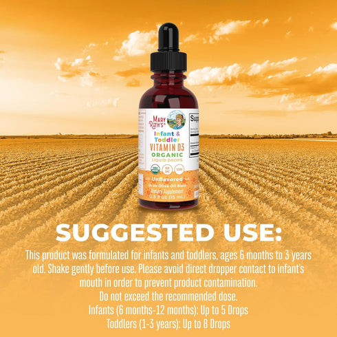 MaryRuth Organics Vitamin D USDA Organic, Sugar Free Liquid Drops for Immune Support, 90-150 Servings