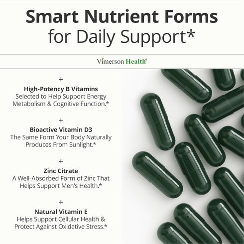 Immune 60 Multivitamin for Men with Vitamins and Minerals for Energy, Focus and Health Premium Daily Mens Multivitamins