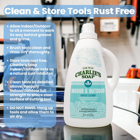 Charlie's Soap Surface Cleaner Refill (75 Fl. Oz.), Biodegradable Natural Spray Safe for Indoor & Outdoor Use