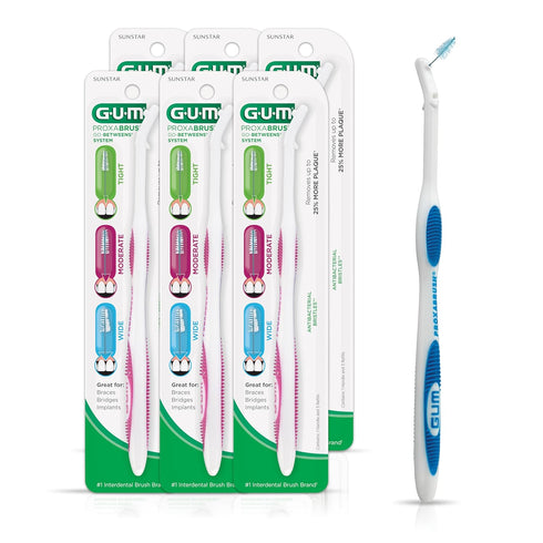 GUM Proxabrush Permanent Handle Refills, Compatible with Go-Betweens Interdental Brushes, 6pk