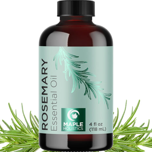 Pure Rosemary Essential Oil 4oz - Undiluted Oil for Hair, Skin, Nails & Aromatherapy Diffusers