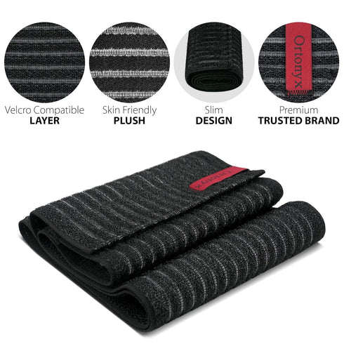 ORTONYX 6.25" Broken Rib Brace for Men and Women, Elastic Chest Wrap Compression Support Belt, Plus Size 3XL Black
