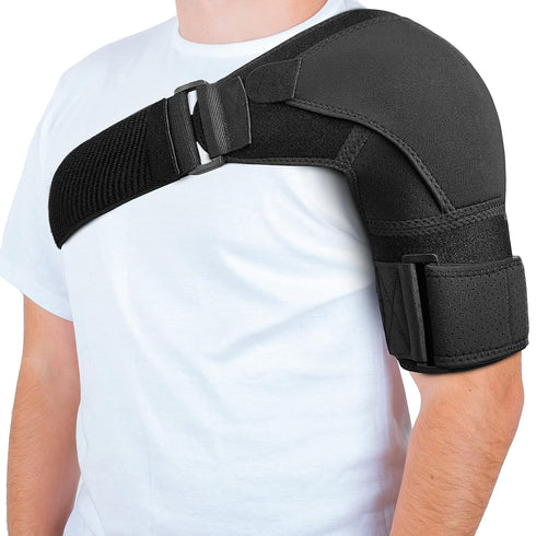 POAGL Shoulder Brace for Men - Pain Relief Torn Rotator Cuff Compression Support Sleeve for Left and Right Arm (Black,