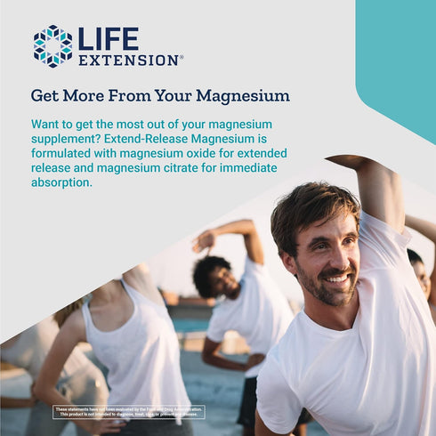 Life Extension Extend-release Magnesium | 60 Vegetarian Capsules | Prolonged Cardiovascular & Bone Health Support