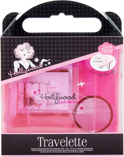Hollywood Fashion Secrets Travelette Kit, 13 Piece Portable Set with Essential Travel Sized Beauty Items