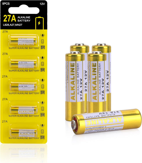 kunying A27 27A 12V Battery,27a 12v Battery for Remote,27a Batteries 5 Pack, Long