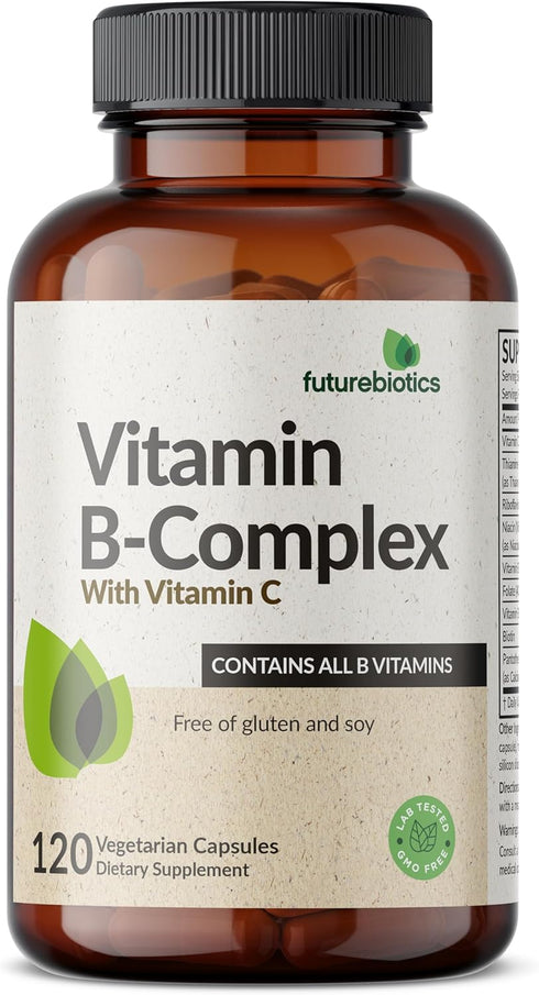 Immune 120 Futurebiotics Vitamin B Complex with Vitamin C Supports Energy Production, Nervous System & Support