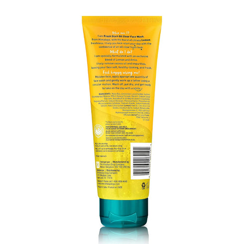 Himalaya Fresh Start Oil Clear Lemon Face Wash - Daily Cleanser for All Skin Types, 3.38 oz