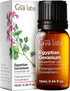 Set Set 2x0.34 oz Neroli Essential Oil for Diffuser & Egyptian Geranium Essential Oil for Skin - Aromatherapy Grade