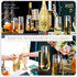 N9R 12PCS Stemless Plastic Champagne Flutes, 9 oz Gold Rim Toasting Glasses, Shatterproof Cocktail Cups for Party
