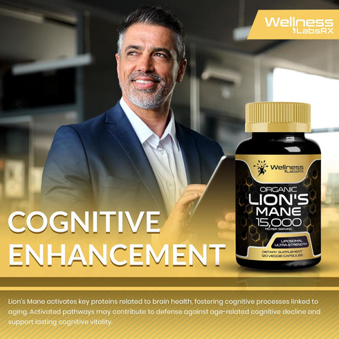 Lions Mane Supplement Capsules, 120 Count, Organic Mushroom Supplement for Memory and Focus