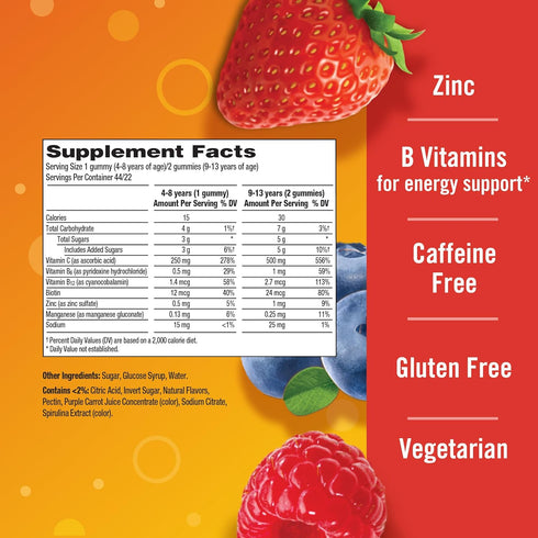 Immune Gummies Immune Gummies 44 Count Emergen-C Kidz Daily Support Dietary Supplements, Flavored with Vitamin C and B