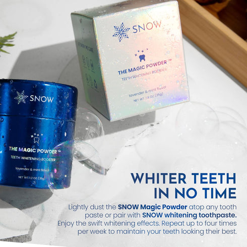 Snow Teeth Whitening Magic Powder, Teeth Whitening Kit Supplement for White Teeth, Lavender & Mint Flavor