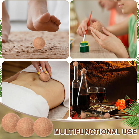 Novabright 100 Pack 1.4 Inch Cork Massage Ball Mini Myofascial Release Pressure Point Ball Lightweight Portable Deep
