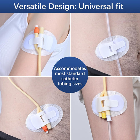 Pack 25 Foley Catheter Stabilization Device, Self Adhesive Catheter Tube Urinary Leg Bag Holder Sticker, Catheter