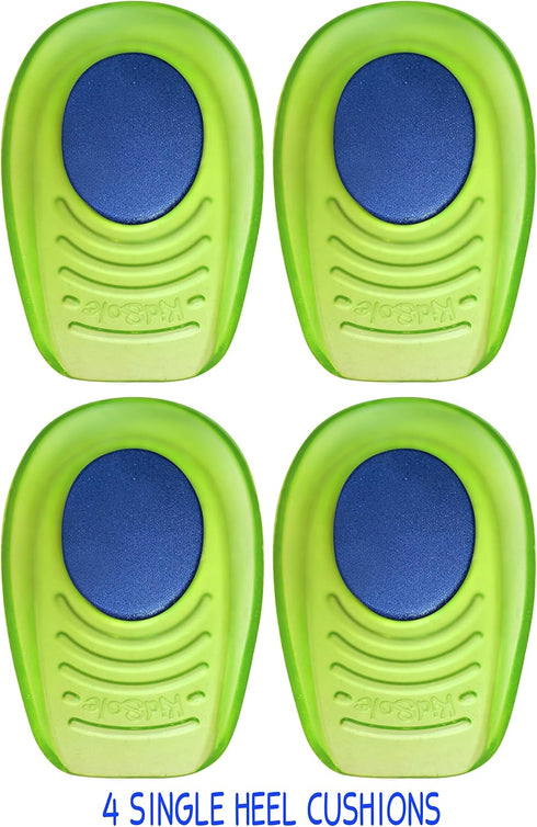 el + Memory Foam Shock Absorbing Heel Cups for Kids, 2 Pairs, 4 Single Heelcups for Sensitive Heels and Foot Pain (Kids