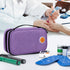 CURMIO Insulated Diabetic Supplies Travel Case, Double Layer Cooler Bag with Detachable Pouches, Purple