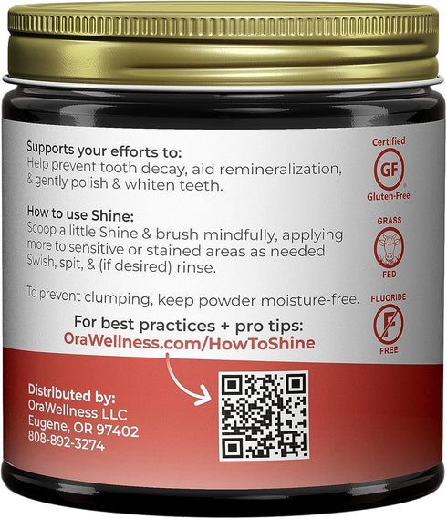 Shine Remineralizing Tooth Powder with Hydroxyapatite, Natural Teeth Whitening Powder, Tooth Stain Remover and Polisher, Cinnamon