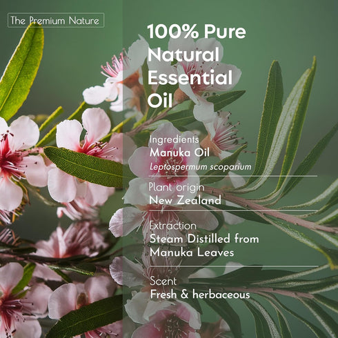 Manuka Essential Oil, 100% Pure Therapeutic Grade for Skin, Nails, Aromatherapy - Fresh & Herbaceous Aroma (0.34 Fl Oz)