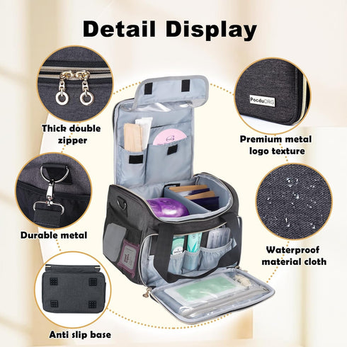Waxing Kit Carry Bag Compatible with Tress Wellness, Portable Organizer for Wax Warmer and Accessories, Elegant Grey