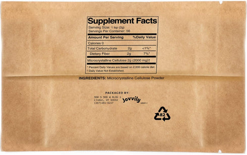 Microcrystalline Cellulose Powder - 4 oz - Fiber Supplement - Binding Agent - Highly Absorbent