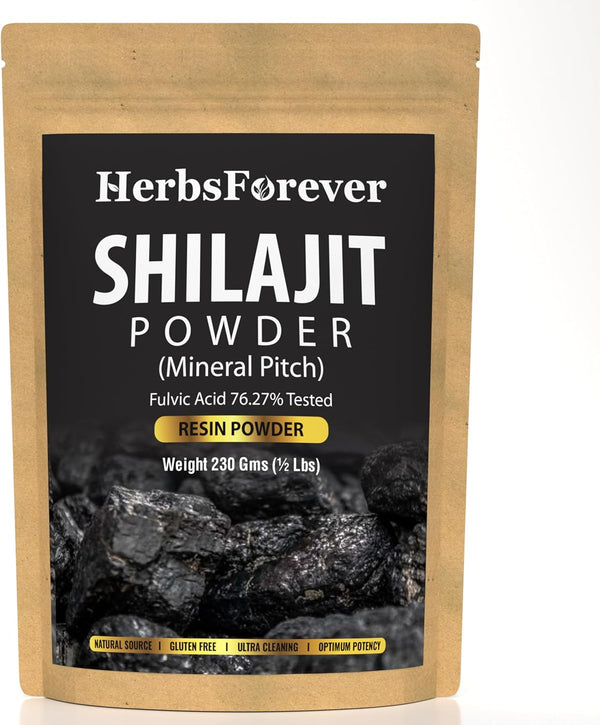 Shilajit Powder 8.11 oz – Mineral Pitch – Antioxidant – Concentrated Extract 6:1 – General Wellness – 230 Gms
