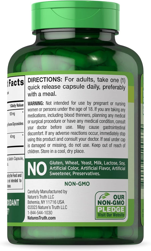 Nature's Truth Ginkgo Biloba 120mg plus Bacopa - 200 Quick Release Capsules, Standardized Extract, Non-GMO and Gluten