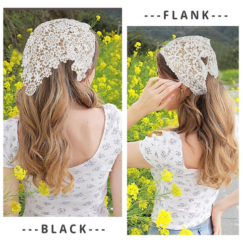 WELROG 3 PCS Hair Scarf, Chiffon Head Bandanas, Vintage Knitted Headband for Women, Headwrap for Girls