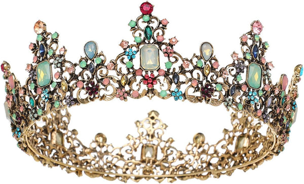 SWEETV Queen Crown for Women, Baroque Wedding Tiaras and Crowns, Jeweled Tiara Hair Accessories