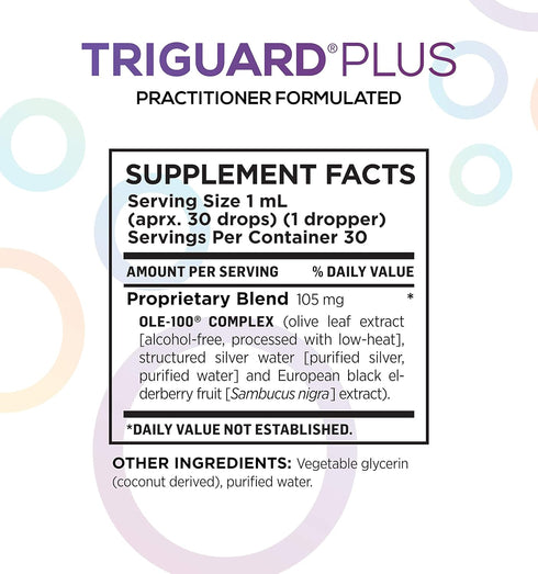 Triguard Plus Concentrate – 3-in-1 Liquid Immune Support with Colloidal Silver, Sambucus Elderberry & Olive Leaf