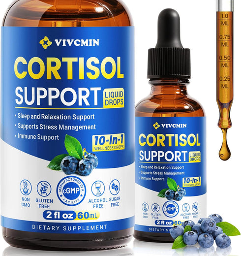 vivcmin 10 in 1 Cortisol Supplements for Women & Men, Cortisol Reducer