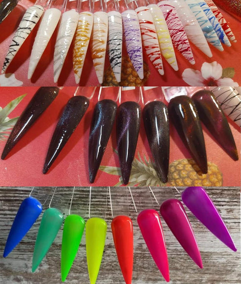 LoveOurHome 150pc Clear Nail Swatch Sticks, Long Stiletto Coffin Almond Nails Polish Sample Tester Stick with Ring for