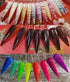 LoveOurHome 150pc Clear Nail Swatch Sticks, Long Stiletto Coffin Almond Nails Polish Sample Tester Stick with Ring for