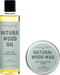 CARON & DOUCET Natural Wood Conditioning Oil and Wax Bundle, 8oz, 100% Plant Based, Orange Scented